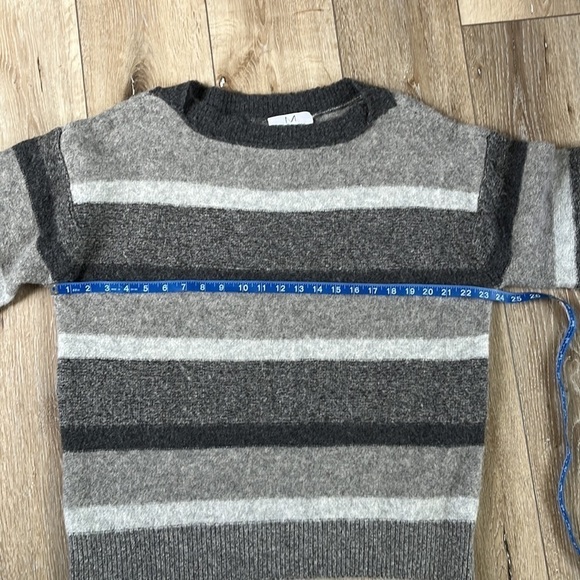 Magaschoni Wool Blend Striped Sweater Gray - Picture 9 of 10